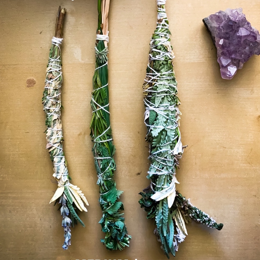 Homemade smudges // hand bundled // homegrown 🔮
